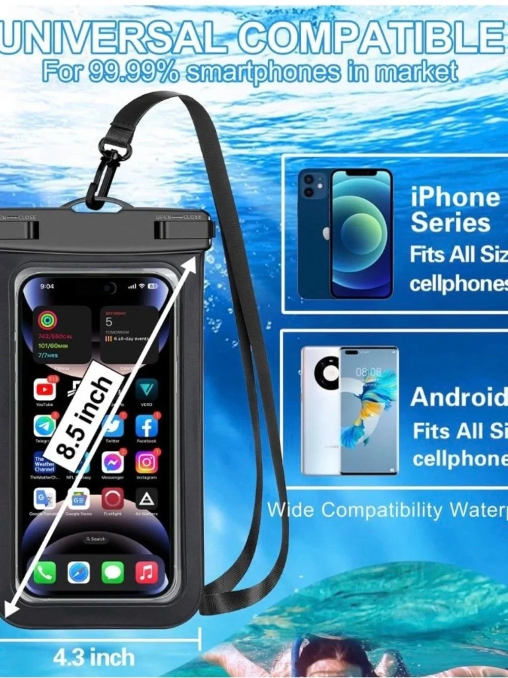 Neon Orange Waterproof Phone Pouch Disney *** Nemo Charm ^^^